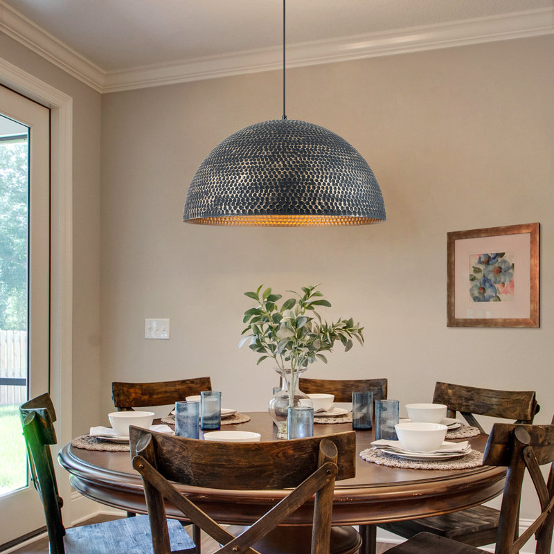 1 - Light Dome Pendant, 11.8" H x 23.6" W x 23.6" D