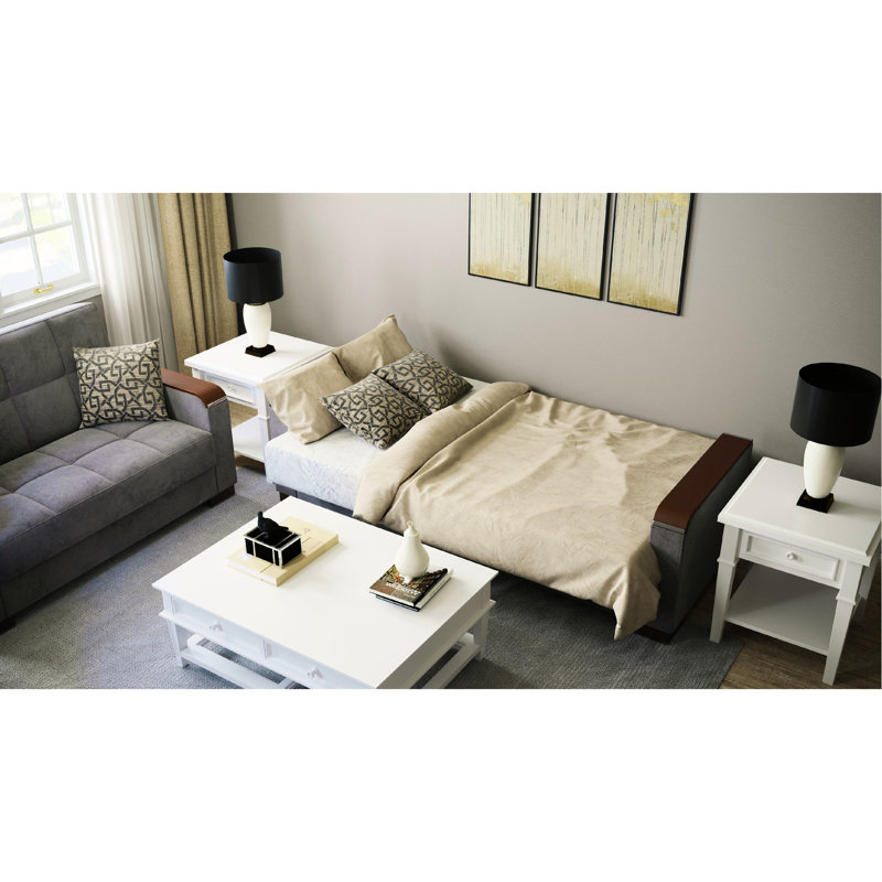 X Collection - Grey Microfiber With Storage Capacity Space Management Solution Upholstered Convertible Space Furniture