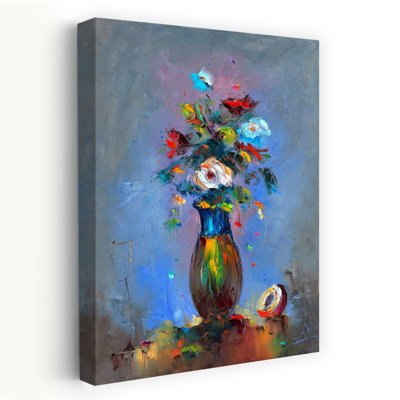 Vibrant Floral Still Life Abstract Bold Colorful Flower Fruit Wall Art Print