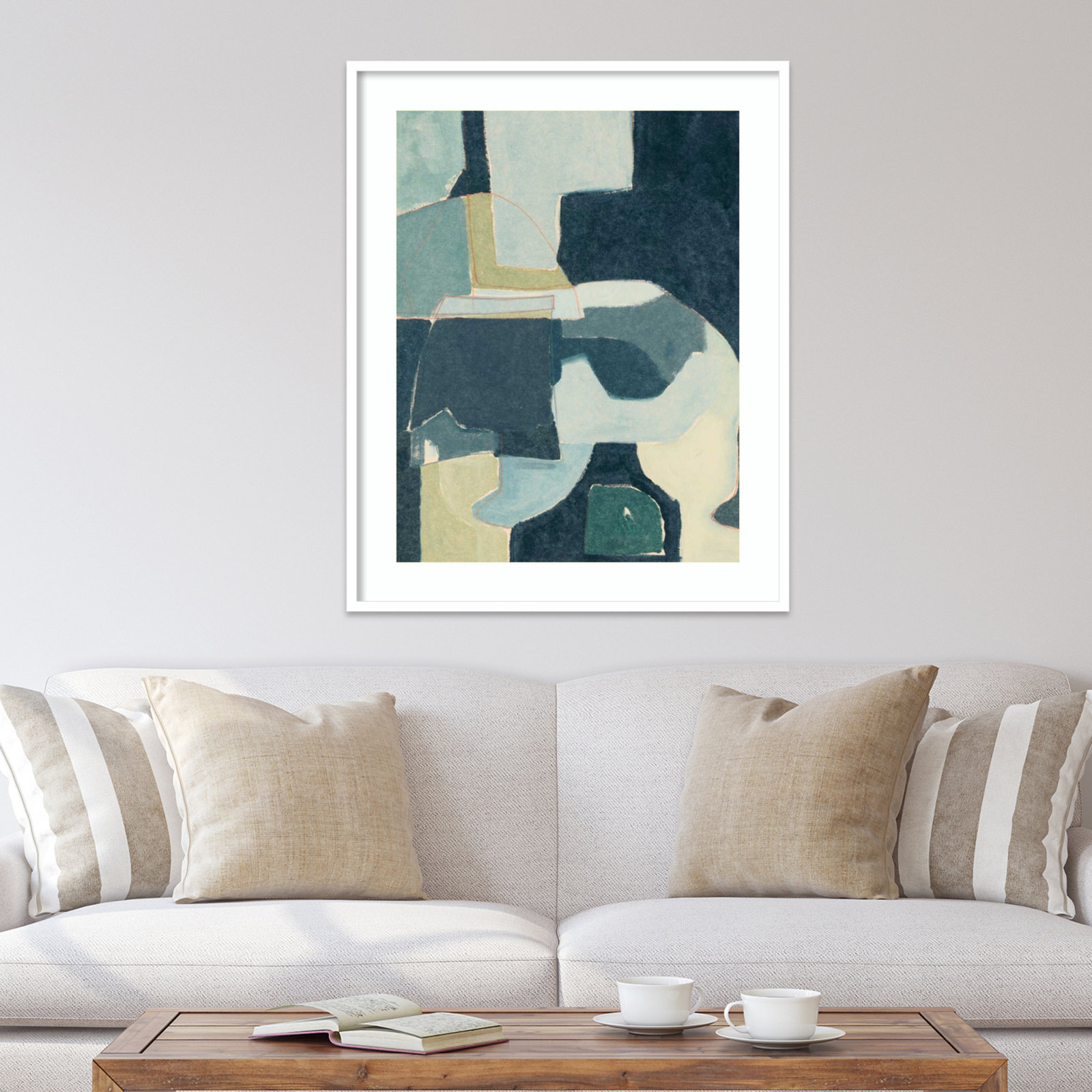 Blue Note III Print by Rob Delamater, White Framed, 41" H x 33" W x 1" D