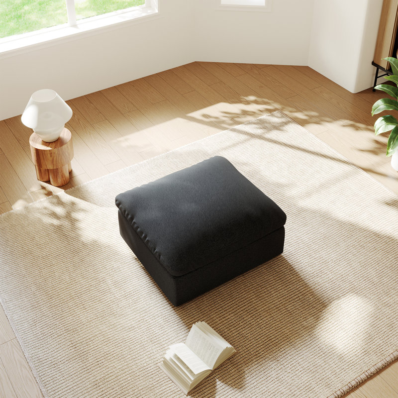 Canapé rembourré avec repose-pieds modulaire Cloud Couch, Noir