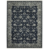 Nuit Arabe Wool Geometric Area Rug in Blue
