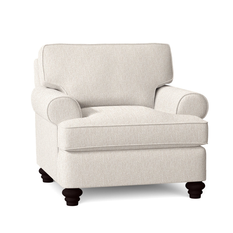 Lowell Upholstered Accent Chair, Black Finish, Snow Crypton Performance; 0884-91