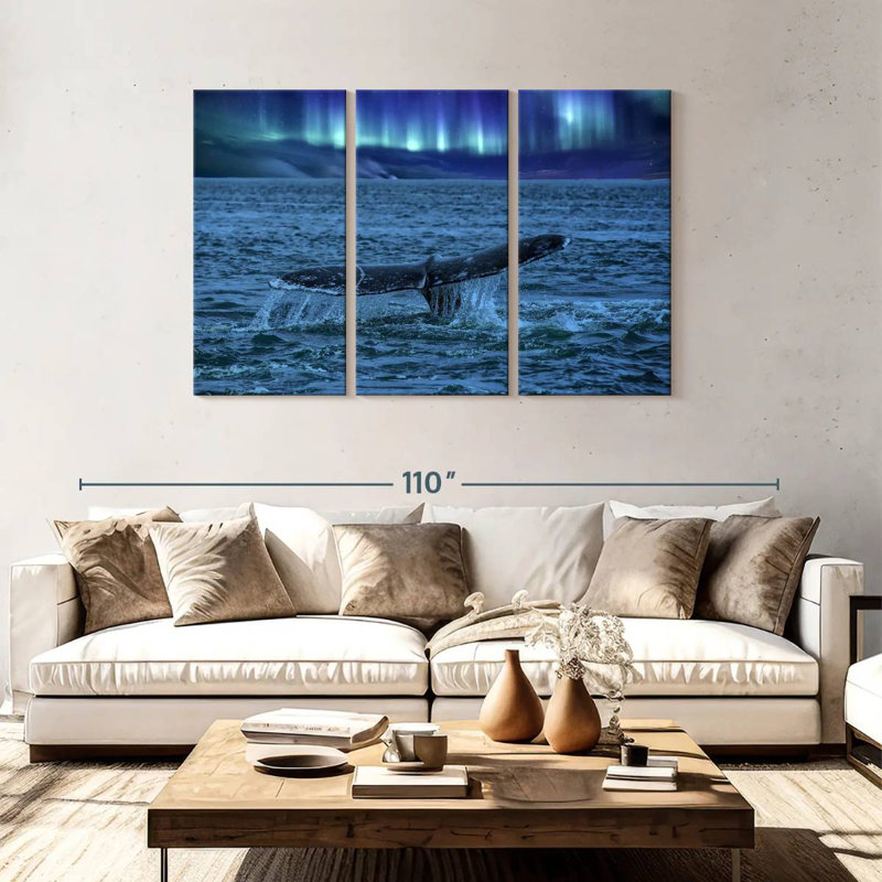 Aurora Borealis Whale Tail, 48" H x 74" W
