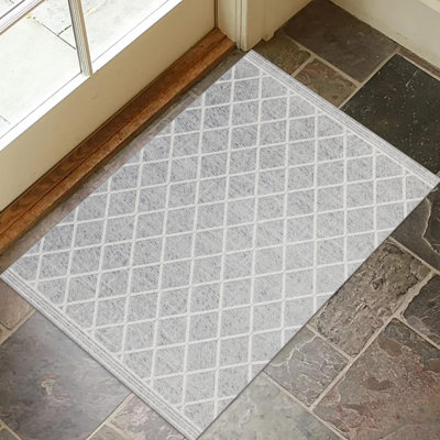Lusko Tessa Distressed Light Gray Ivory Machine Washable Area Rugs