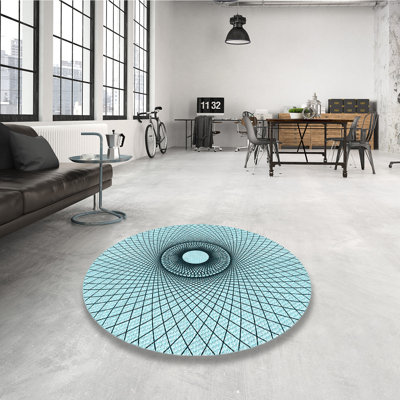 Tapis bleu tissé à la machine