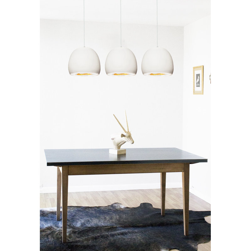 1 - Light Pendant, Brass, White/Brass