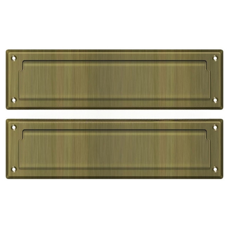 Deltana MS212U5 Mail Slot 13-1/8" with Interior Flap in Antique Brass, Antique Brass