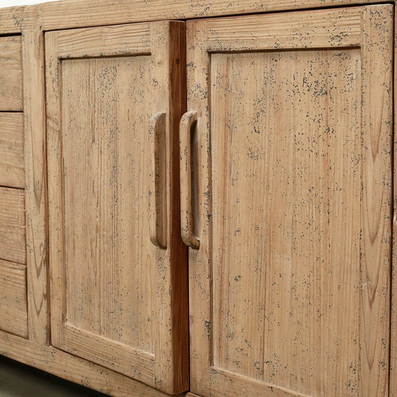 Approx. 94 Inches Wide Four Drawers Media Cabinet Weathered Gray