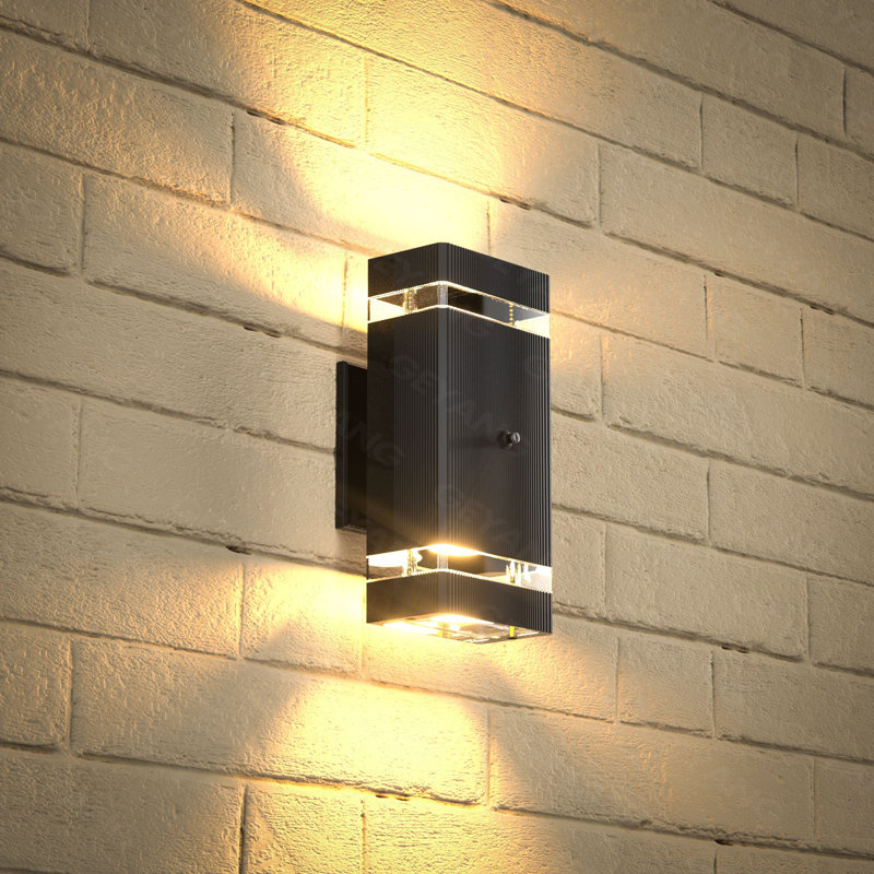 Outdoor Lighting From Dusk To Dawn, Square Top And Bottom Outdoor Wall Lights, Ip44 Aluminum Waterproof Exterior Wall Lights, Suitable For Houses, Courtyards, And Gardens (Excluding Light Bulbs)