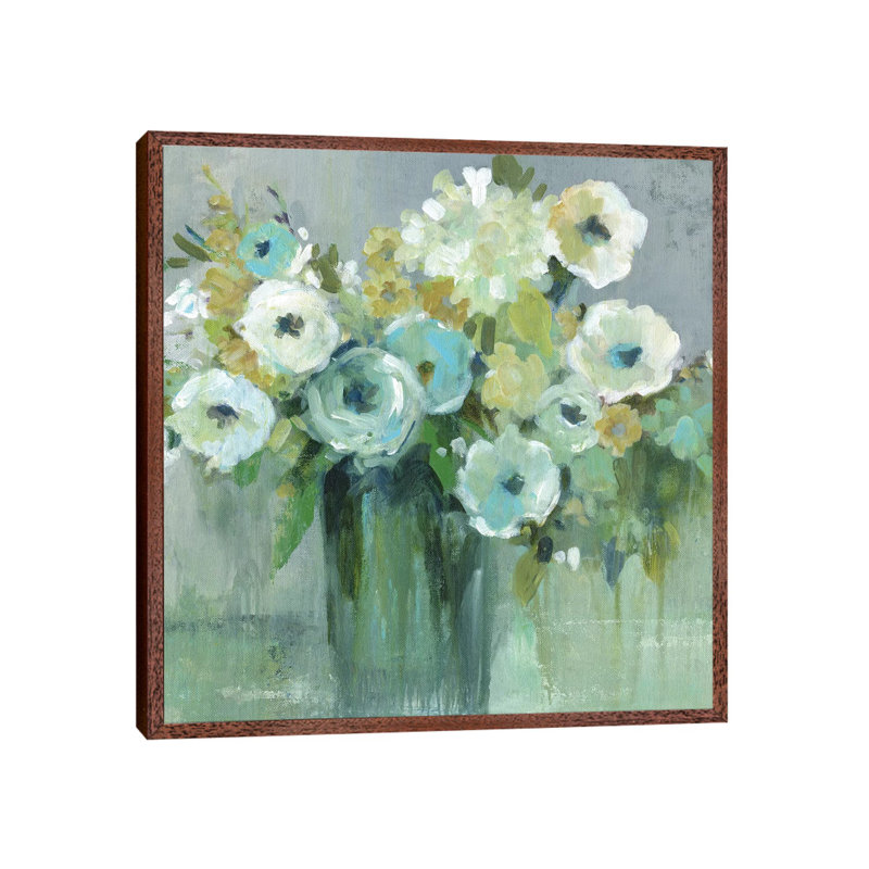 Fresh Cut Emeralds by Carol Robinson - Painting on Canvas, Classic Brown Wood Framed, 93.98 cm H x 93.98 cm W