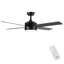 Ventilateur de plafond 52 po à pales noir mat avec télécommande et 4 pales