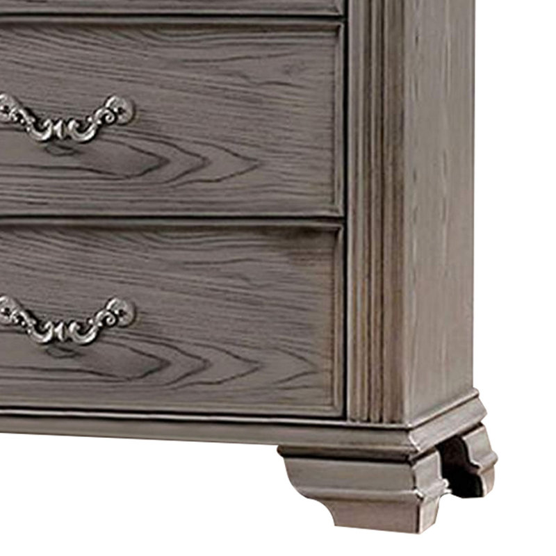 Commode 5 tiroirs Althena, gris