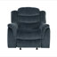 Design classique, tissu moelleux gris acier, fauteuil inclinable oscillant