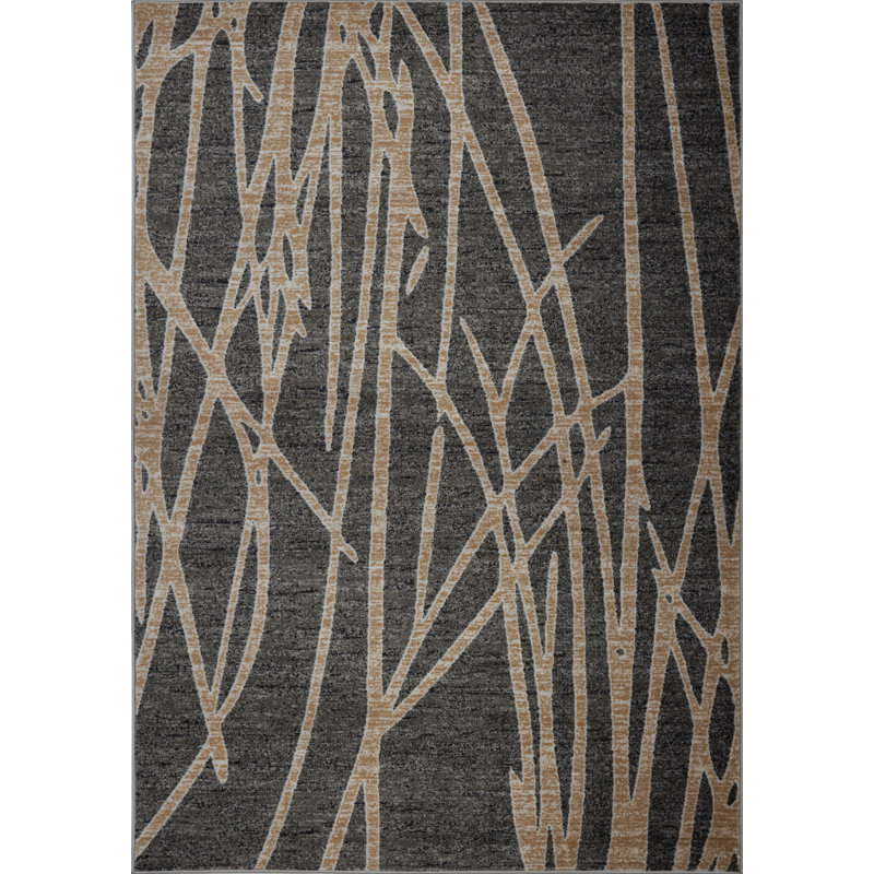 Tapis gris à motif géométrique Donnybrook, 7 pi 8 po x 10 pi 5 po