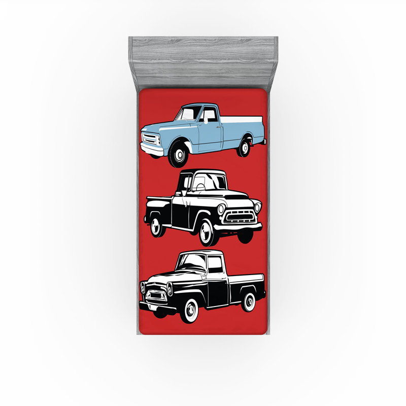 Ensemble de 2 draps-housse pour camion Ambesonne, Drap-housse de taille simple