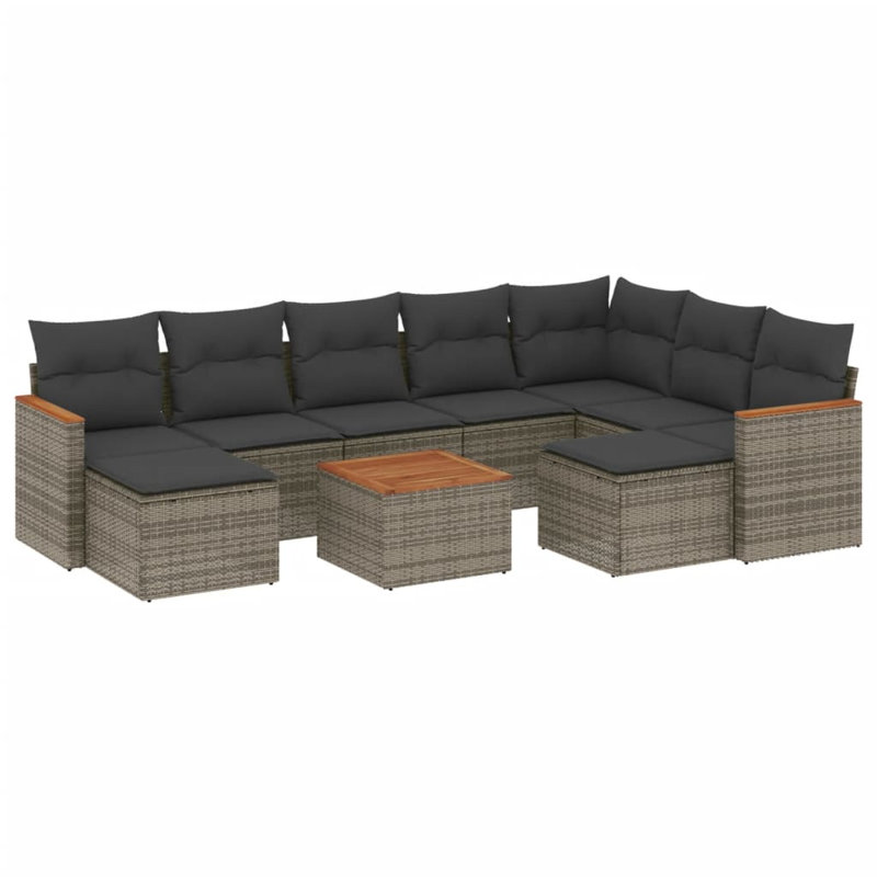 Grand canapé modulaire en rotin PE Vidaxl