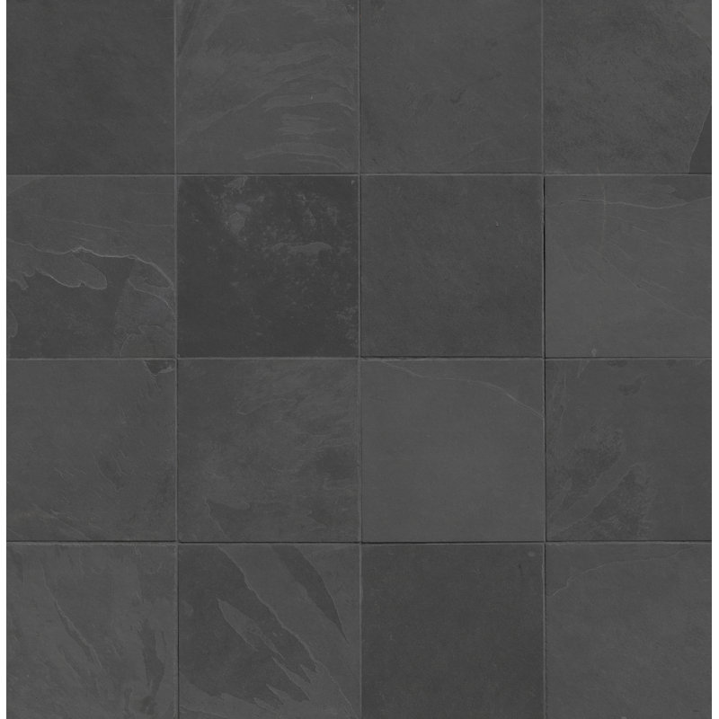 Camden Charcoal 12 in. x 12 in. Gauged Slate Floor and Wall Tile, Charcoal