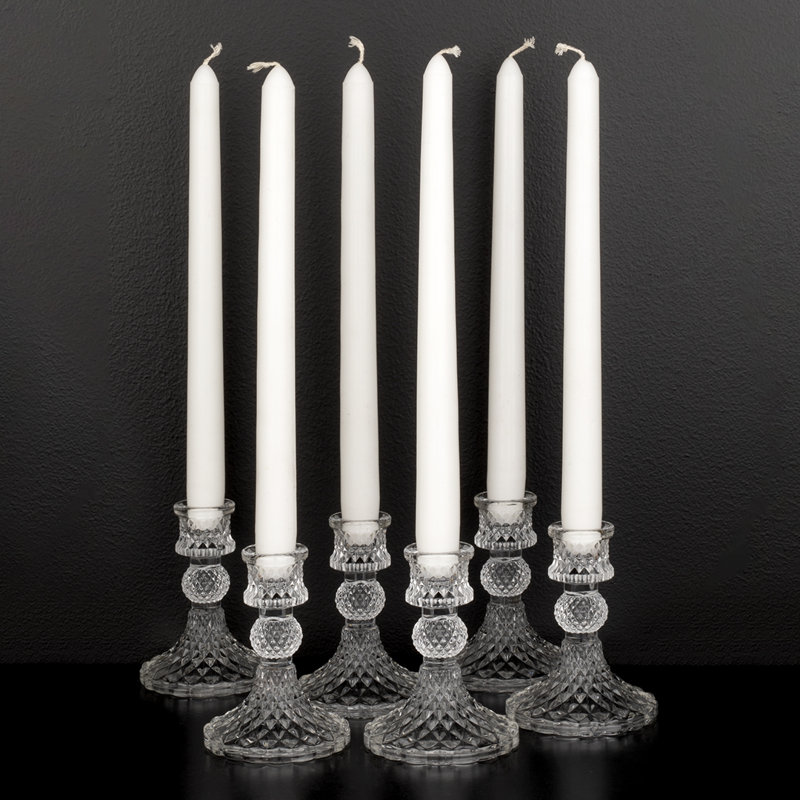 Porte-bougies vintage en verre rétro, ensemble de 6 pièces de table de mariage Mid Century Modern Decor