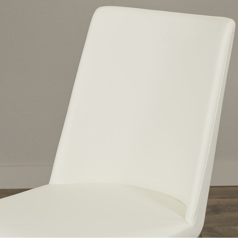 Chaise d'appoint chromée argentée Chromium, PU + Éponge - Blanc
