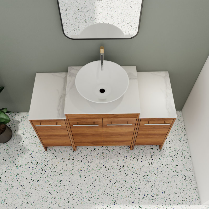 Markeida 48'' Single Bathroom Vanity with Sintered Stone Top