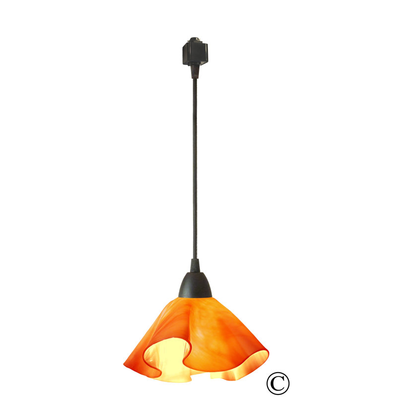 Luminaire suspendu Dale, Grand, Noir, Tangerine orange