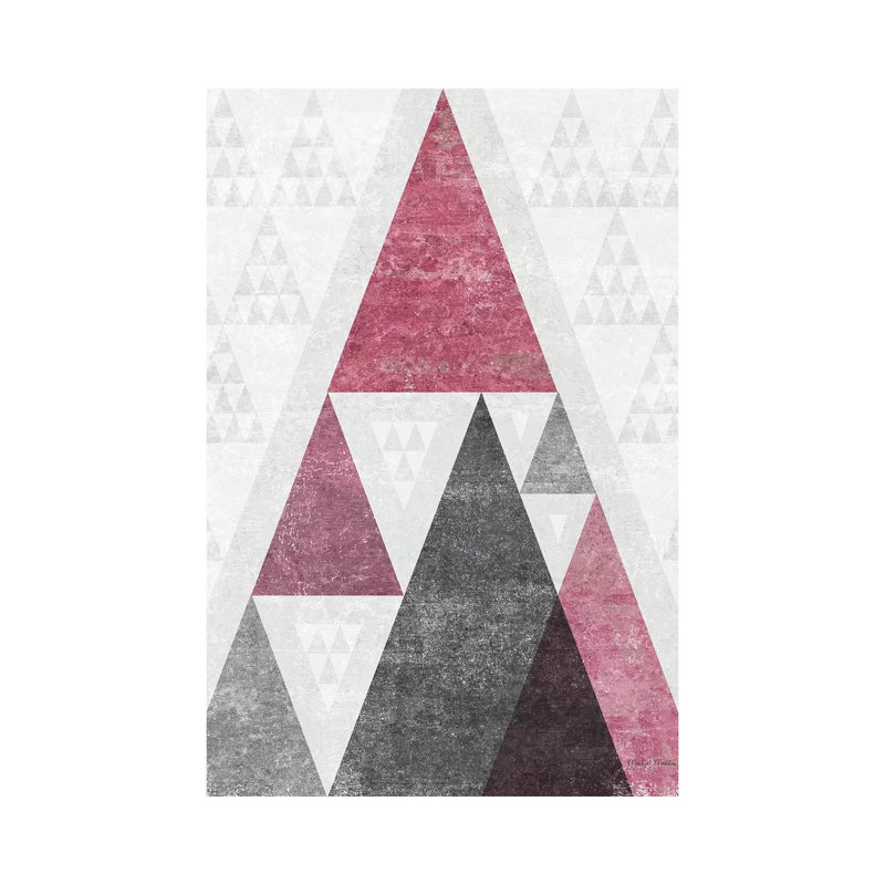 Mod Triangles, Soft Pink III by Michael Mullan - Wrapped Canvas Print, 101.6 cm H x 66.04 cm W x 1.91 cm D