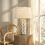 Harlequin Ceramic Table Lamp with Linen Shade