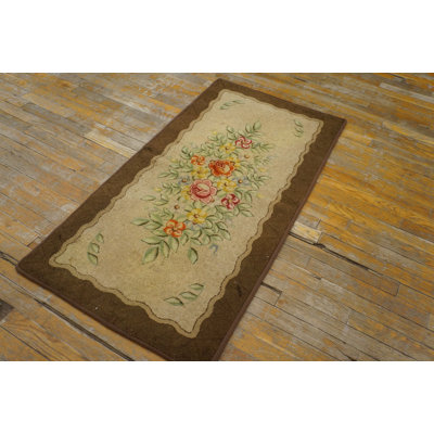 Tapis rétro vintage américain ivoire américain des années 1980