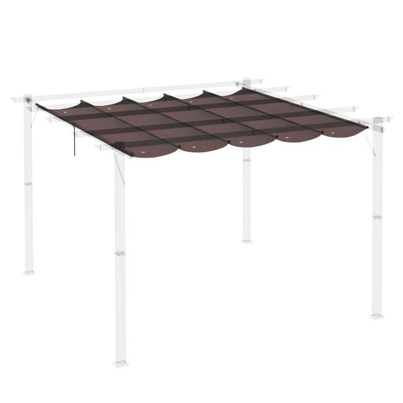Auvent de remplacement rétractable Outsunny, Brun