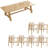 Japanese style full solid wood dining table set-107264251