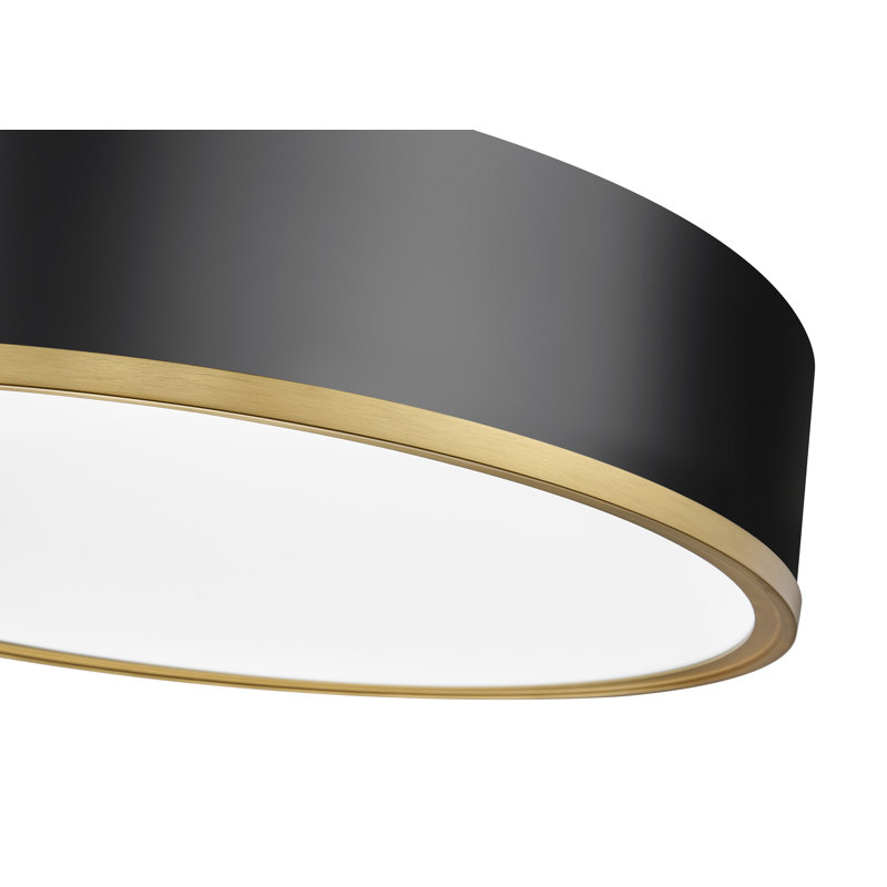 Florez 20.25 inch 1 Light Flush Mount in Modern Gold, Gold/Matte Black