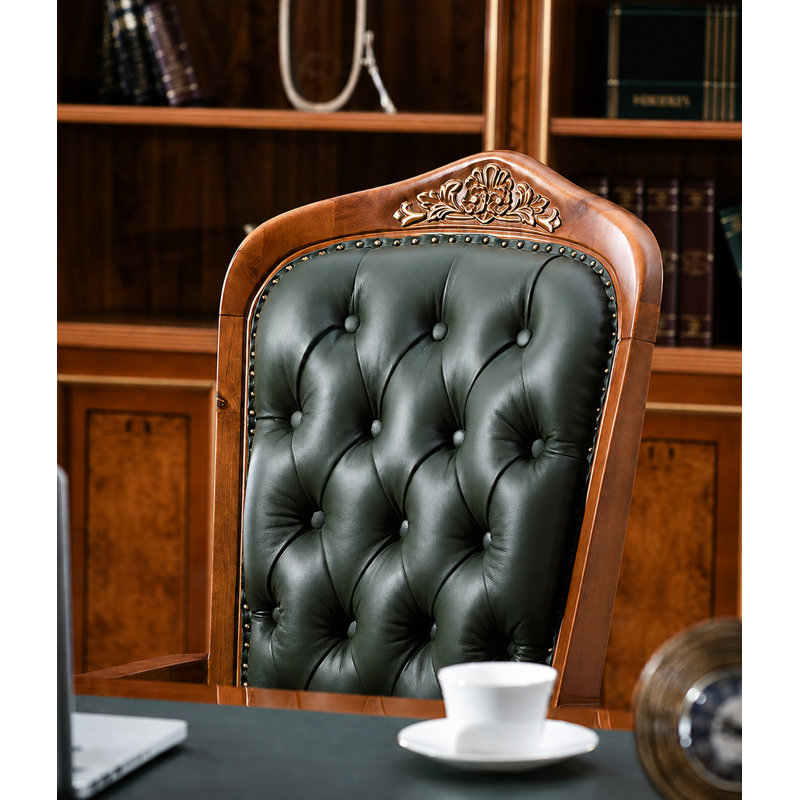 Ageet Genuine Leather Executive Chair, Green