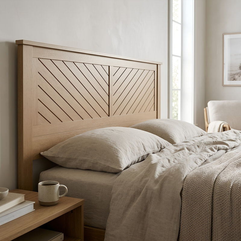 Chalco Solid Wood Headboard With Chamfer, King, Pine