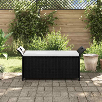 vidaXL Patio Storage Bench with Cushion, Outdoor Ottoman Bench by Ebern Designs
