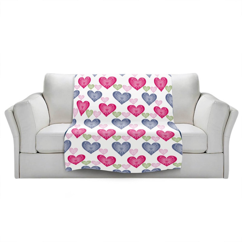  Jeté Hearts in Row, l 68 po x L 80 po
