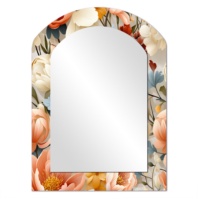 Miroir mural décoratif asymétrique traditionnel, 34 po x 25 po