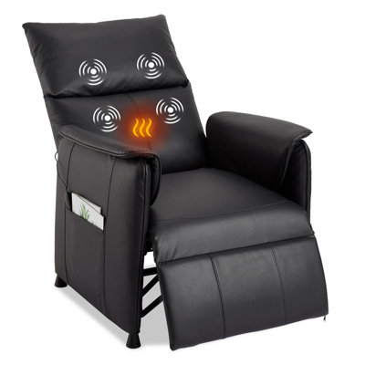 Elertric Recliner Chair with Massage and Heat, Adjustable Single PU Leather Recliners Sofa with Remote Control Home Theater Seating &Armchair for Livi