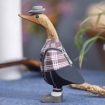Trinx Handmade Mister Duck In Germany Wood Sculpture