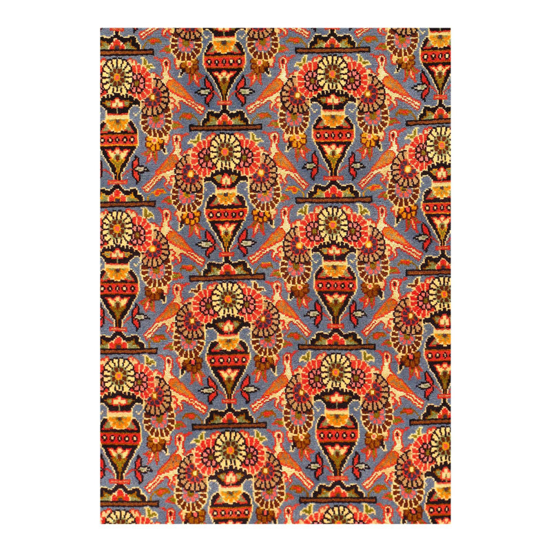 Oriental Area Rug in Light Blue