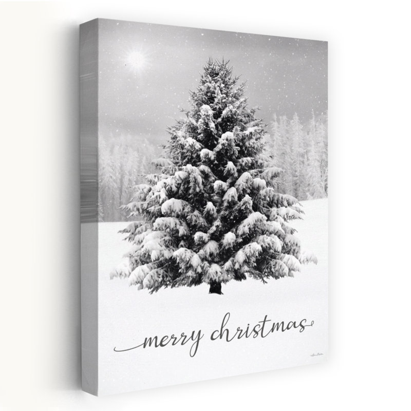 Merry Christmas Snowy Tree, H 24 po x l 16 po