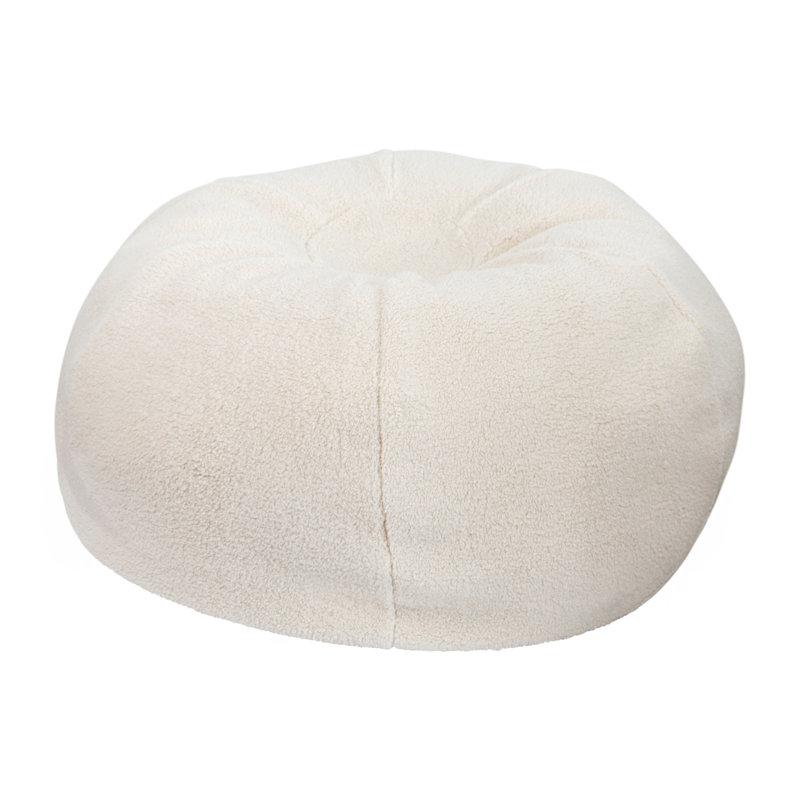 Fauteuil à billes en coton Classic, Grand, Sergé de coton naturel Sherpa