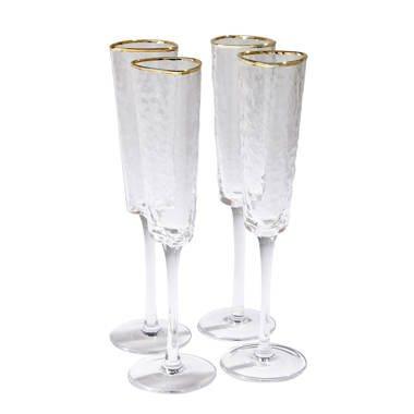 Champagne Flute x 2 6oz, Clear, Moya