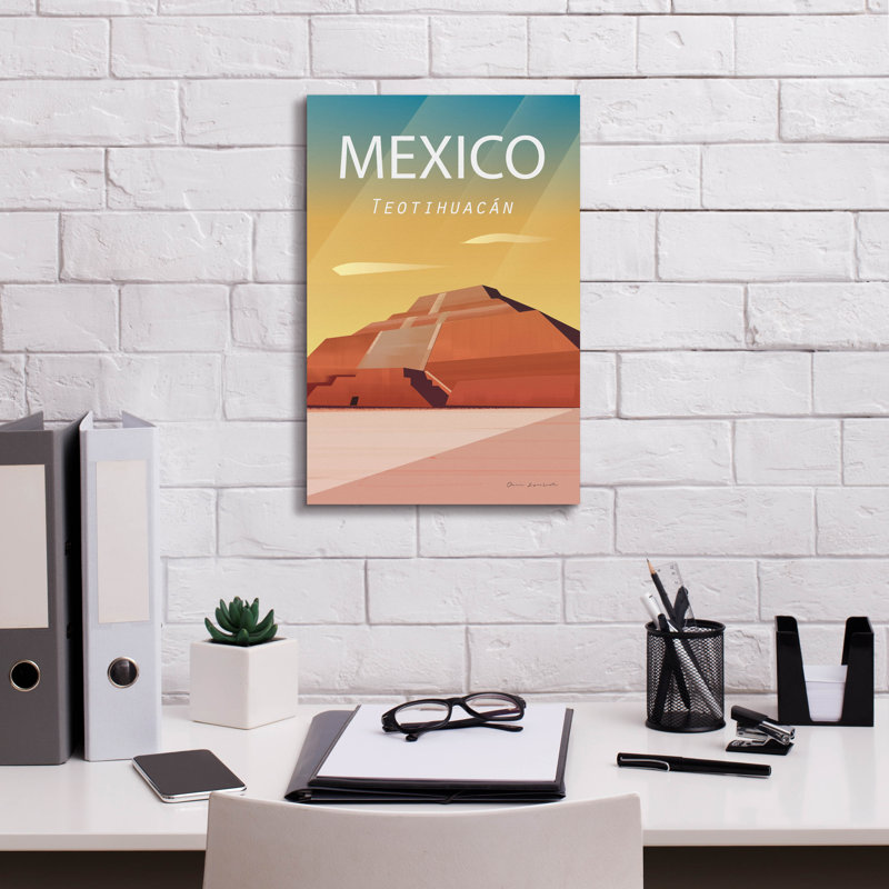 «Mexico» par Omar Escalante, art mural sur toile, H 18 po x l 12 po x P 0,75 po