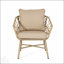 Fauteuil club d'extérieur en rotin tissé BRUCE BOHO-INSPIRED avec coussins résistants à l'eau et rotin en polyéthylène durable