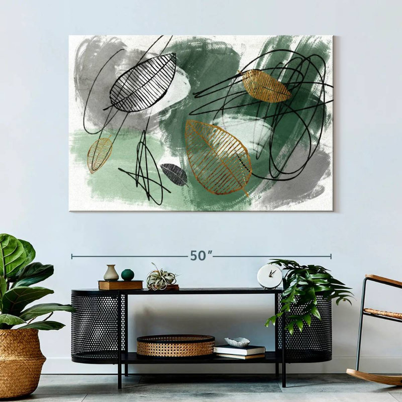 Harnek Abstract Fallen Leaves, 34" H x 51" W