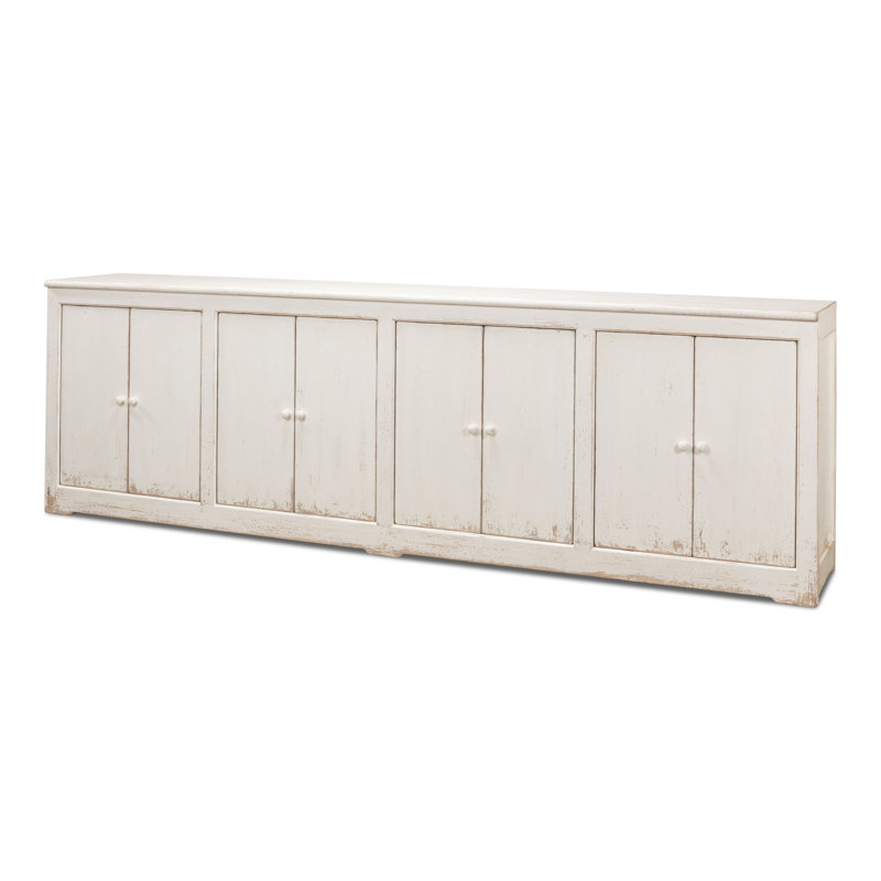 Momeyer 122'' W Solid Wood Sideboard, White/White