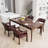 Wexford Collection Mid-Century Modern Upholstered Dining Chair, Faux Leather Wood Accent Chair with Arms and Casters, Single Dining Chair for Dining Room, Vanity or Office-49655581-10272573