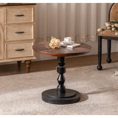 Table basse ronde en bois naturel 24 po Table d'appoint, bout de canapé, table de canapé