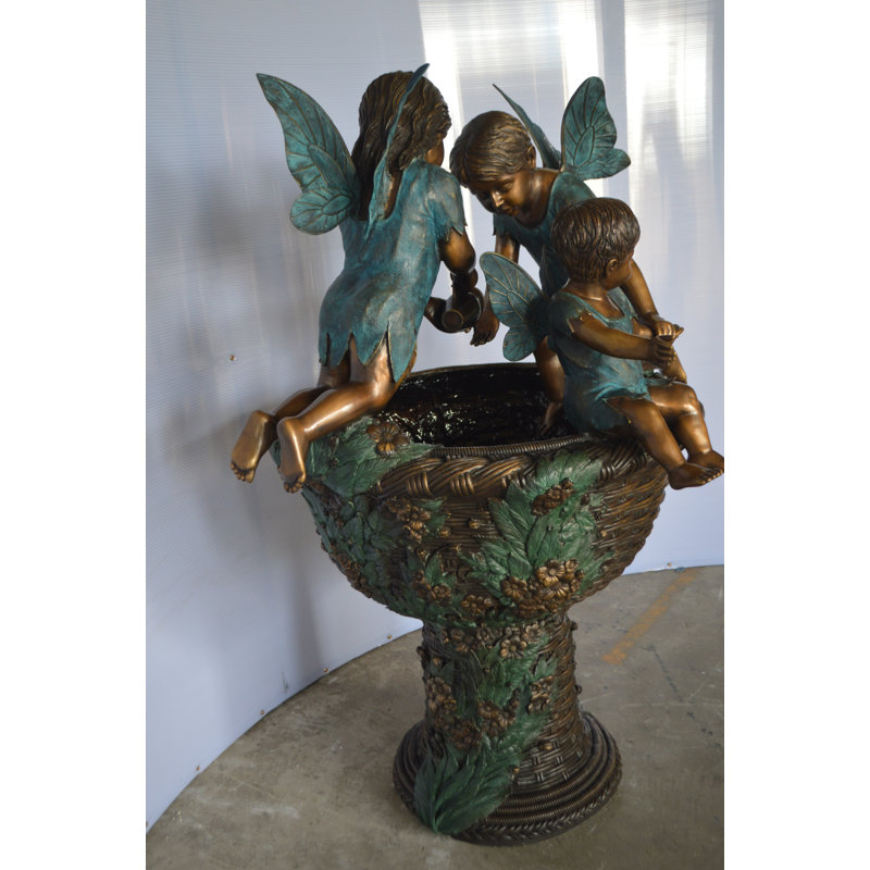 Three Ferries on Fountain Bronze Statue -  Size: 41"L x 38"W x 55"H